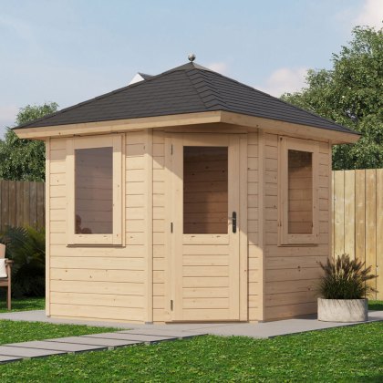 8 x 8 Lugarde Select Oban Summerhouse in 28mm Wall Thickness (2.4m x 2.4m)