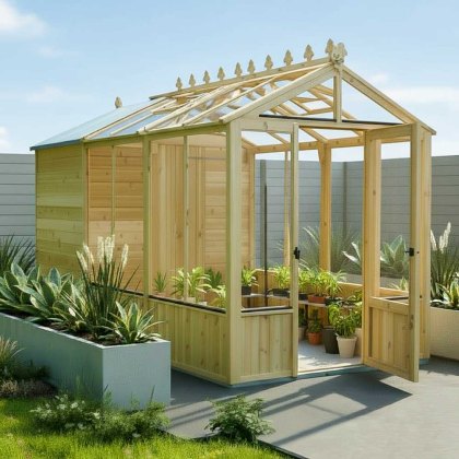12 x 6 Shire Holkham Combi Greenhouse with Shed