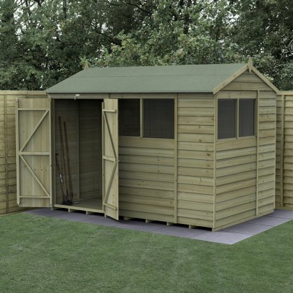 10 x 6 Forest 4Life Reverse Apex Shed with Double Doors 25yr Guarantee