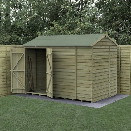 10 x 6 Forest 4Life Reverse Apex Windowless Shed with Double Doors 25yr Guarantee
