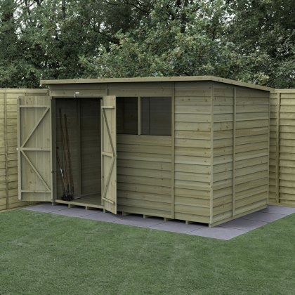 10 x 6 Forest 4Life Pent Shed with Double Doors 25yr Guarantee