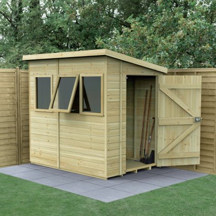 7 x 5 Forest Timberdale Tongue and Groove Pent Shed with 3 Windows 7 x 5 Forest Timberdale Tongue and Groove Pent Shed with 3 Windows