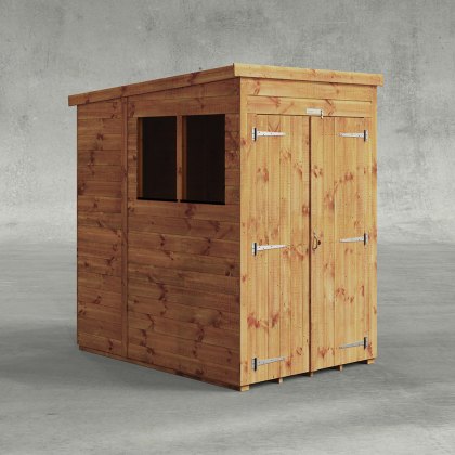 4 x 6 Powersheds Tongue & Groove Pent Wooden Shed With Double Doors