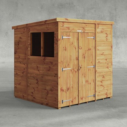 6 x 6 Powersheds Tongue & Groove Pent Wooden Shed With Double Doors 6 x 6 Powersheds Tongue & Groove Pent Wooden Shed With Double Doors