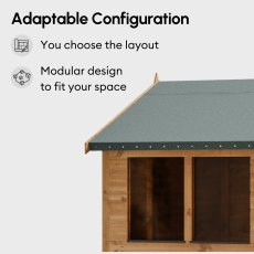 10 x 4 Powersheds Tongue & Groove Apex Wooden Shed, modular configuration
