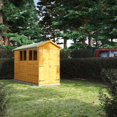 10 x 4 Powersheds Tongue & Groove Apex Wooden Shed With Double Doors, garden setting