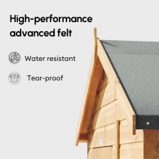 10 x 8 Powersheds Tongue & Groove Windowless Apex Wooden Shed With Double Doors - felt