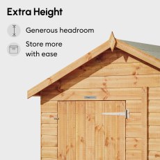 12 x 8 Powersheds Tongue & Groove Apex Wooden Shed With Double Doors - height