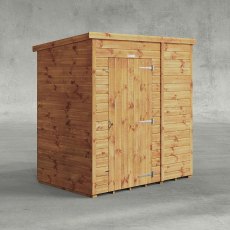 6 x 4 Powersheds Tongue & Groove Windowless Pent Wooden Shed - isolated