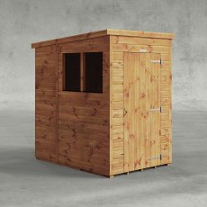 4 x 6 Powersheds Tongue & Groove Pent Wooden Shed - isolated