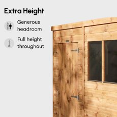 8 x 4 Powersheds Tongue & Groove Windowless Pent Wooden Shed, extra height