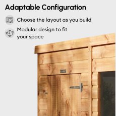 8 x 4 Powersheds Tongue & Groove Windowless Pent Wooden Shed, modular construction