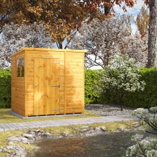 6 x 6 Powersheds Tongue & Groove Pent Wooden Shed, garden setting