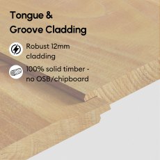 10 x 6 Powersheds Tongue & Groove Windowless Pent Wooden Shed - Cladding