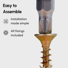 A close-up showing the heavy-duty nails and high-quality fixings provided with the 8 x 6 Powersheds Tongue & Groove Windowless Apex Wooden Shed.