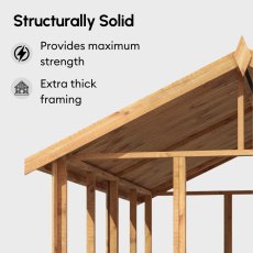 10 x 8 Powersheds Tongue & Groove Windowless Pent Wooden Shed With Double Doors - framing