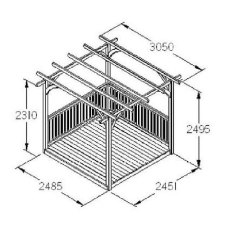 8x8 Forest Ultima Deck Kit including Pergola - dimensions