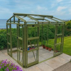 Elite Sanctuary 6x6 Greenhouse - in situ, side view