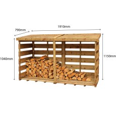 6x3 Mercia Budget Double Log Store - Pressure Treated - spec