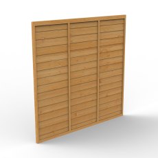 Studio image of a Forest Heritage timber lap fence panel isolated on a white background.