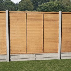 Timber lap fence panels fitted with concrete posts and gravel boards, forming a solid garden boundary.
