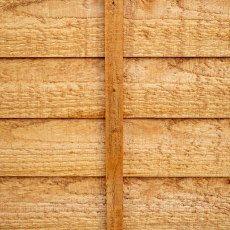 Close-up detail of Forest Heritage lap fence panel showing horizontal timber boards and natural wood grain.