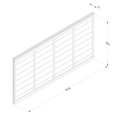 Technical drawing of Forest Signature 3ft high lap fence panel with dimensions