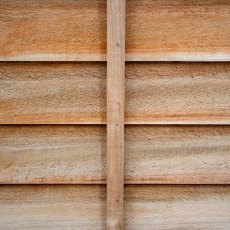 Rear view of 3ft Forest Signature lap fence panel showing horizontal rails and timber fixings