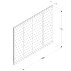 Technical drawing of Forest Signature 5ft high lap fence panel with dimensions