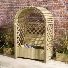 Rowlinson Garden Products Rowlinson Chiltern Garden Arbour Seat with Storage Box - Pressure Treated