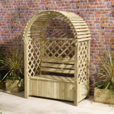 Rowlinson Garden Products Rowlinson Chiltern Garden Arbour Seat with Storage Box - Pressure Treated