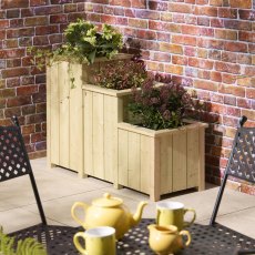 Rowlinson Garden Products 2 x 2 Rowlinson Signature Heritage 3 Tier Corner Planter (0.8m x 0.8m)