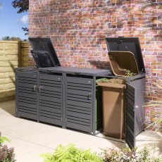 Rowlinson Garden Products Rowlinson Chelsea Quadruple Bin Store - Anthracite