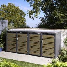 Rowlinson Garden Products Rowlinson Chelsea Quadruple Bin Store - Oak