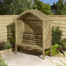 Rowlinson Garden Products Rowlinson Marrakesh 3 Seat Arbour - Pressure Treated