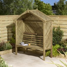 Rowlinson Garden Products Rowlinson Marrakesh 3 Seat Arbour - Pressure Treated