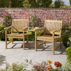Rowlinson Garden Products Rowlinson Farnham Companion Seat Set