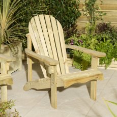 Rowlinson Garden Products Rowlinson Lakeside Adirondack Garden Chair - Pressure Treated