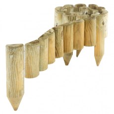 9" Rowlinson Easy Fix Spiked Log Roll Border Edging 1.8m - Pack of 4, studio photo