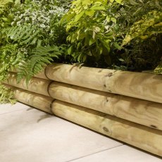 7" Rowlinson Horizontal Log Border Edging 1m - Pack of 2, front view