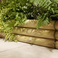7" Rowlinson Horizontal Log Border Edging 1m - Pack of 4, close-up