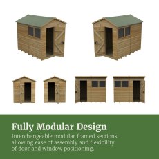 15 x 10 Forest Timberdale 25yr Guarantee Tongue & Groove Pressure Treated Double Door Apex Shed, studio photos
