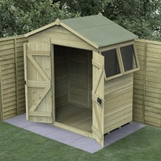 6 x 4 Forest Timberdale Pressure Treated Apex Shed, opening wnidows