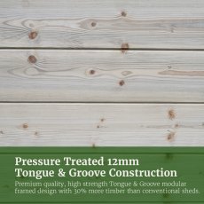 8 x 6 Forest Timberdale Pressure Treated Double Door Apex Shed, tongue & groove cladding