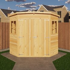 Shire 6x6 Corner Shed with double doors and side windows