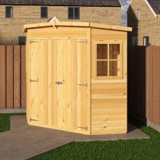 Shire 6x6 Corner Shed with double doors and glazed side window