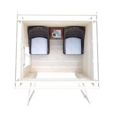 Overhead view of Shire Tilney 6x7 log cabin showing furnished internal floor space