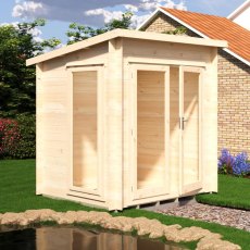 Shire Tilney 6x7 wooden garden log cabin with glazed double doors