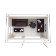 Overhead view of Shire Tilney 10x6 log cabin showing furnished internal floor space