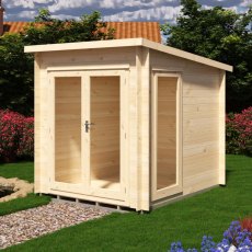 Shire Tilney 8x7 wooden log cabin with glazed double doors